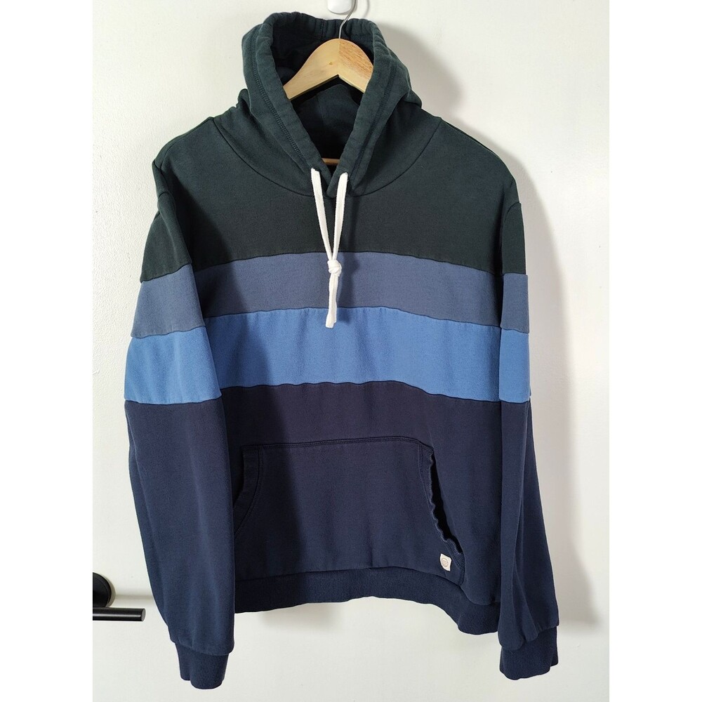 Marine Layer Hoodie Size XL Blue Archive Colorblock Pullover Fleece Sweatshirt
